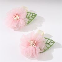 Women's Sweet Pastoral Sunflower Rose Flower Alloy Cloth Hair Clip sku image 6