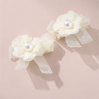 Women's Sweet Pastoral Sunflower Rose Flower Alloy Cloth Hair Clip sku image 7