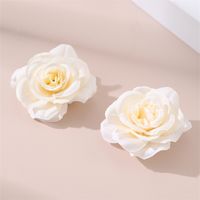 Women's Sweet Pastoral Sunflower Rose Flower Alloy Cloth Hair Clip sku image 9