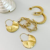 1 Pair Cute Modern Style C Shape Round Sector Patchwork Plating Three-dimensional 304 Stainless Steel Gold Plated Earrings main image 1