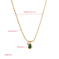316 Stainless Steel  Casual Vacation Inlay Solid Color Glass Drill Necklace main image 2