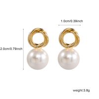 1 Pair Elegant Luxurious Round Plating Inlay Copper Pearl 18K Gold Plated Earrings main image 5