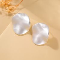 1 Pair Elegant Romantic Solid Color Copper Silver Plated Ear Studs main image 3