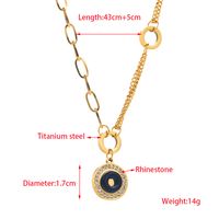 316 Stainless Steel  14K Gold Plated Casual Vacation Classic Style Plating Inlay Round Palm Rhinestones Pendant Necklace main image 2