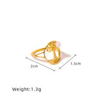 Titanium Steel IG Style Simple Style Hollow Out Inlay Tree Pearl Rings main image 2
