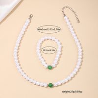 Simple Style Classic Style Round Plastic Resin Beaded Women's Jewelry Set main image 7