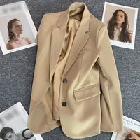 Women's Coat Long Sleeve Blazers Patchwork Button British Style Solid Color main image 3