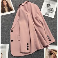 Women's Coat Long Sleeve Blazers Patchwork Button British Style Solid Color main image 6