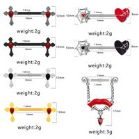 1 Stück Nabelring & Nabelnägel Punk Kreuzen Herzform Spinnennetz Legierung Strass Titan Stahl Epoxid Harz Glas Weißgold Plattiert Vergoldet main image 8