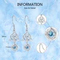 1 Pair Elegant Lady Modern Style Geometric Rose Inlay Sterling Silver Zircon Drop Earrings main image 2