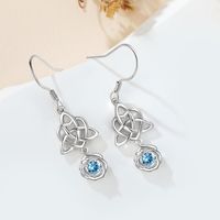 1 Pair Elegant Lady Modern Style Geometric Rose Inlay Sterling Silver Zircon Drop Earrings main image 3