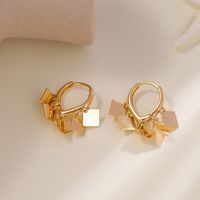 1 Pair Cool Style Shiny Square Sequins Plating Copper 18K Gold Plated Drop Earrings main image 4