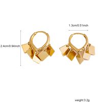 1 Pair Cool Style Shiny Square Sequins Plating Copper 18K Gold Plated Drop Earrings main image 5