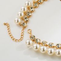 Wholesale Jewelry Princess Glam Round Artificial Pearl Alloy Rhinestones Pearl 14K Gold Plated Plating Inlay Necklace main image 5