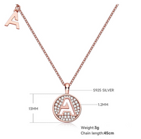 Sterling Silver IG Style Elegant Modern Style Inlay Letter Moissanite Pendant Necklace main image 2