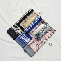 Women's Casual Classic Style Commute Printing Graffiti Polyester Silk Scarf main image 3