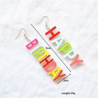 1 Pair Simple Style Classic Style Letter Cake Patchwork Arylic Metal Drop Earrings main image 4