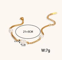 Titan Stahl 18 Karat Vergoldet Einfacher Stil Klassischer Stil Überzug Inlay Einfarbig Perle Armbänder main image 7