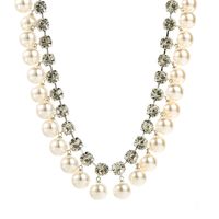 Wholesale Jewelry Princess Glam Round Artificial Pearl Alloy Rhinestones Pearl 14K Gold Plated Plating Inlay Necklace sku image 2