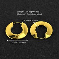 1 Pair Basic Simple Style Classic Style Round Heart Shape Polishing Plating 316 Stainless Steel  18K Gold Plated Ear Clip main image 2