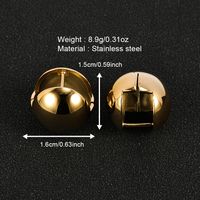 1 Pair Basic Simple Style Classic Style Round Heart Shape Polishing Plating 316 Stainless Steel  18K Gold Plated Ear Clip main image 4