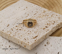 Copper K Gold Plated Basic Modern Style Classic Style Inlay Square Zircon Rings main image 2