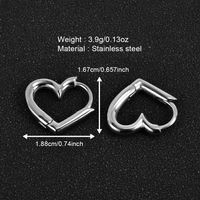 1 Pair Basic Simple Style Classic Style Round Heart Shape Polishing Plating 316 Stainless Steel  18K Gold Plated Ear Clip main image 5