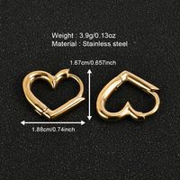 1 Pair Basic Simple Style Classic Style Round Heart Shape Polishing Plating 316 Stainless Steel  18K Gold Plated Ear Clip main image 6