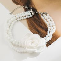 Großhandel Schmuck Elegant Dame Süss Blume Künstlicher Kristall Perlen Halsband main image 5