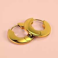 1 Pair Basic Simple Style Classic Style Round Heart Shape Polishing Plating 316 Stainless Steel  18K Gold Plated Ear Clip sku image 6