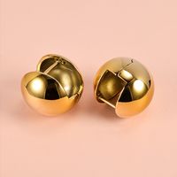1 Pair Basic Simple Style Classic Style Round Heart Shape Polishing Plating 316 Stainless Steel  18K Gold Plated Ear Clip sku image 5