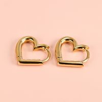1 Pair Basic Simple Style Classic Style Round Heart Shape Polishing Plating 316 Stainless Steel  18K Gold Plated Ear Clip sku image 2