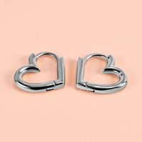 1 Pair Basic Simple Style Classic Style Round Heart Shape Polishing Plating 316 Stainless Steel  18K Gold Plated Ear Clip sku image 1