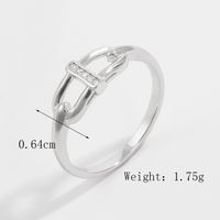Sterling Silver White Gold Plated IG Style Basic Modern Style Plating Inlay Solid Color Zircon Rings sku image 1
