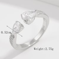 Sterling Silver White Gold Plated IG Style Basic Modern Style Plating Inlay Solid Color Zircon Rings sku image 5