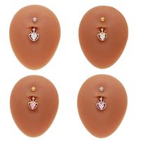 1 Piece Belly Rings Cute Heart Shape Crown Alloy Glass Titanium Steel Inlay Rhinestones Glass White Gold Plated Gold Plated main image 8