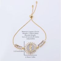 Cobre Chapados en oro de 18k Estilo De Moda Esmalte Embutido Humano Circón Pulsera Esclava main image 2