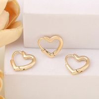 1 Pair 1.2*1.2CM Copper 18K Gold Plated Heart Shape Jewelry Buckle main image 1