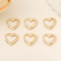1 Pair 1.2*1.2CM Copper 18K Gold Plated Heart Shape Jewelry Buckle main image 4