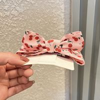 Cute Cherry Bow Knot Cloth Ribbon Hair Clip 1 Piece sku image 4