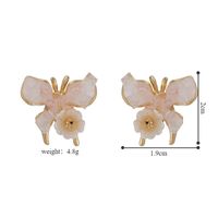 1 Pair Modern Style Sweet Flower Butterfly Inlay Alloy Rhinestones Gold Plated Ear Studs main image 2