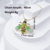 Copper Classic Style Shiny Painted Three-dimensional Inlay Bee Scorpion Butterfly Artificial Crystal Pendant Necklace main image 2