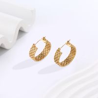 1 Pair Elegant Modern Style Simple Style C Shape U Shape Plating 304 Stainless Steel 18K Gold Plated Hoop Earrings main image 5