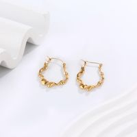 1 Pair Elegant Modern Style Simple Style C Shape U Shape Plating 304 Stainless Steel 18K Gold Plated Hoop Earrings main image 7