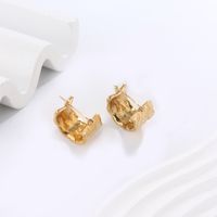1 Pair Elegant Modern Style Simple Style C Shape U Shape Plating 304 Stainless Steel 18K Gold Plated Hoop Earrings main image 9