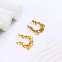 1 Pair Elegant Modern Style Simple Style C Shape U Shape Plating 304 Stainless Steel 18K Gold Plated Hoop Earrings main image 6