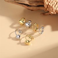 Wholesale Simple Style Round Heart Shape Copper 14K Gold Plated Open Rings main image 4