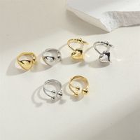 Wholesale Simple Style Round Heart Shape Copper 14K Gold Plated Open Rings main image 6