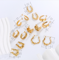1 Pair Elegant Modern Style Simple Style C Shape U Shape Plating 304 Stainless Steel 18K Gold Plated Hoop Earrings main image 4