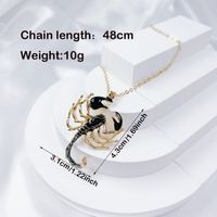 Copper Classic Style Shiny Painted Three-dimensional Inlay Bee Scorpion Butterfly Artificial Crystal Pendant Necklace sku image 6